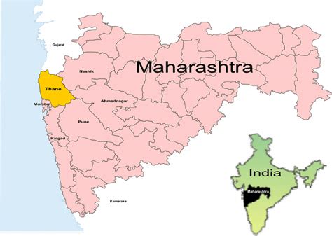 Map Of Maharashtra State In India Showing Thane District Download