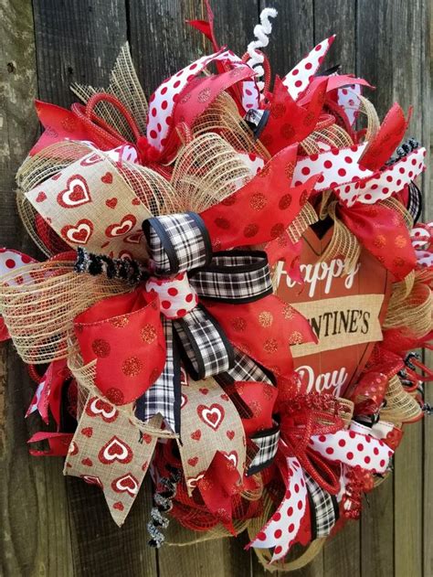 Valentines Wreath Front Door Wreath Wreath For Etsy Valentine