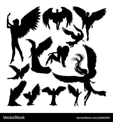 Angel Silhouettes Royalty Free Vector Image Vectorstock