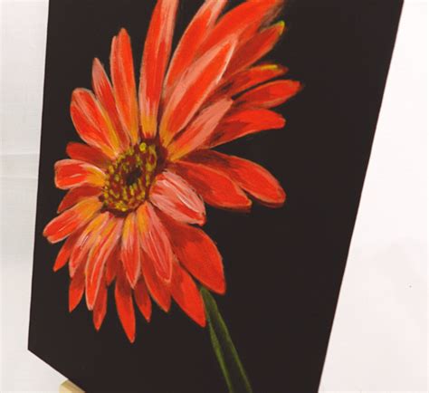 Set Of 2original Painting Bright Gerberas Acrylic Flowers Etsy