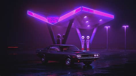 Neon Gas Station 1920×1080 Hd Wallpapers