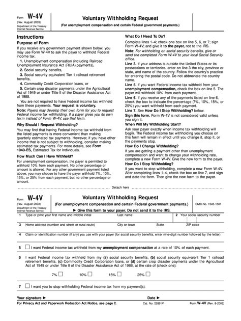 Irs W 4v 2003 Fill Out Tax Template Online Us Legal Forms