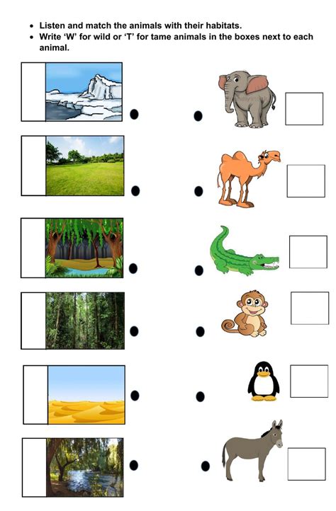 Habitat Worksheets For Grade 4 Kindergarten Worksheets Animal