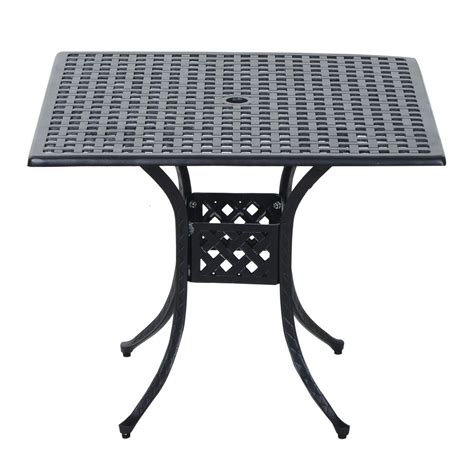 Outsunny 36 X 36 Square Metal Outdoor Patio Bistro Table With Center