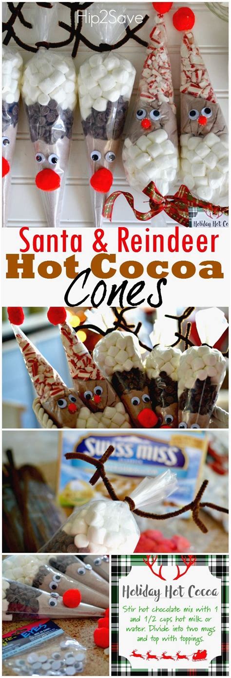 Santa And Reindeer Hot Cocoa Cones This Easy To Make Diy