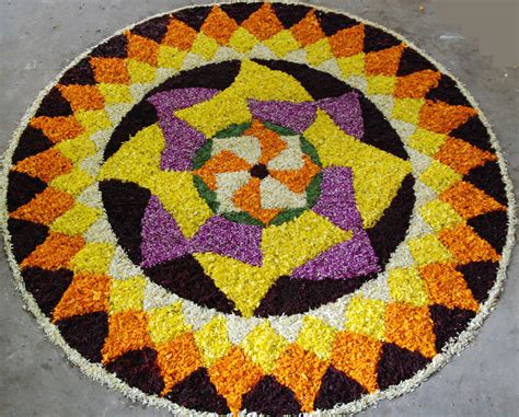 Simple pookalam design for home. Worlds Largest collection of Pookalams (Flower Carpet ...