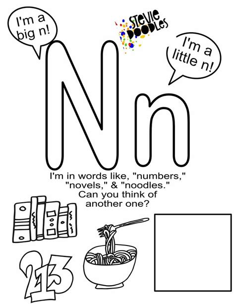 The Letter N Is For Noodles Coloring Page