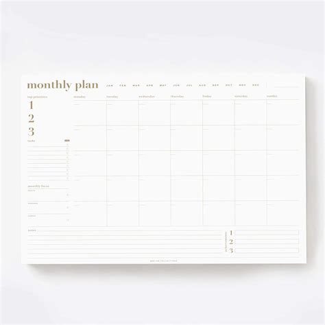 Buy Bliss Collections Monthly Planner Gold Undated Desk And Planner