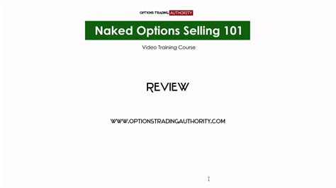 Naked Options Selling Course Review Youtube