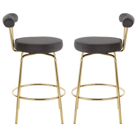 Lumisource Rhonda Counter Stool In Black And Gold Set Of 2 Nfm