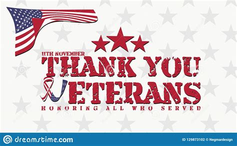 11 Noveber Veterans Day Thank You Veterans Illustration With American