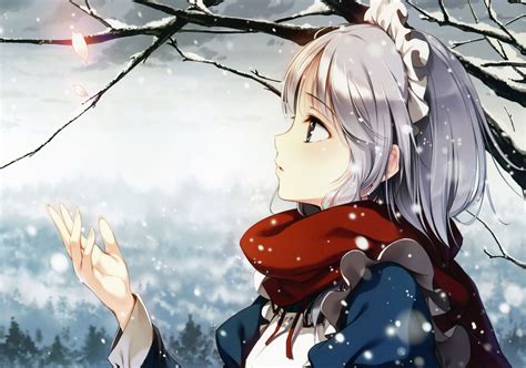 Anime Snow Winter Girl Anime Snow Anime Wallpaper Art