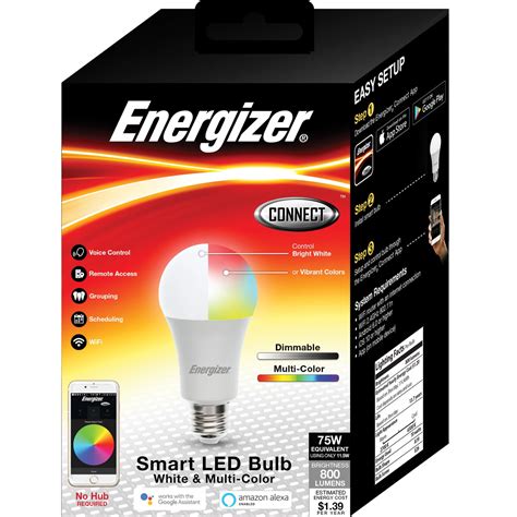 Energizer Connect Eac2 1002 Rgb A19 Smart Bright White And Multicolor