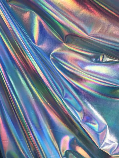 New Iridescent Foil On Spandex Fabric Sold By Yard Shinny Etsy In