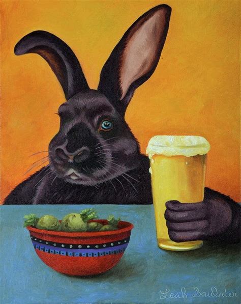 Surreal Rabbit Painting Rabbit Painting Rabbit Art