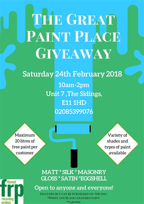 Great Paint Place Giveaway At Forest Recycling Project Community Repaint