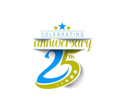 Premium Vector 25th Years Anniversary Celebration Vector Design