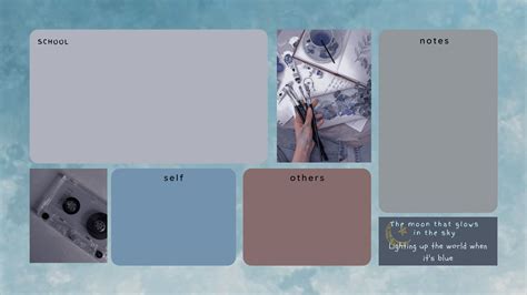 Aesthetic Desktop Wallpaper Organizer Blue Mood Theme In 2021