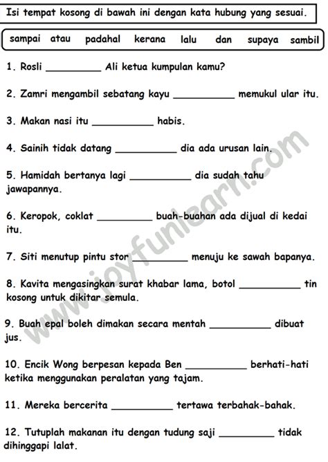 Kata adjektif dalam subjek bahasa melayu tahun 1. Standard 3 Kata Hubung