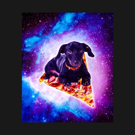 Outer Space Galaxy Dog Riding Pizza Pizza Dog Pillow Teepublic