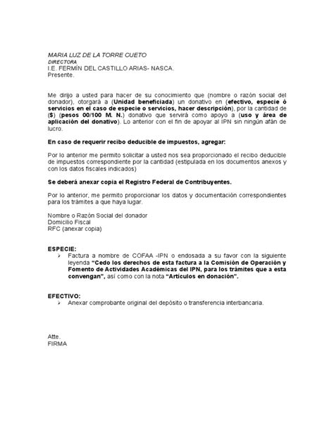 Carta Donacion Pdf