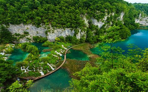Plitvice Lakes National Park Ariel View Croatia Wallpaper Hd