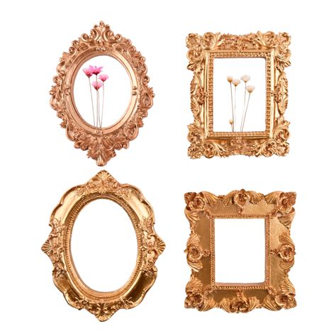 Four Golden European Classical Photo Frames Golden European Style