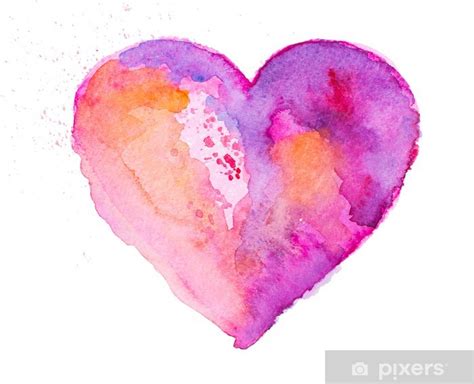 Wall Mural Watercolor Heart Concept Love Relationship Art