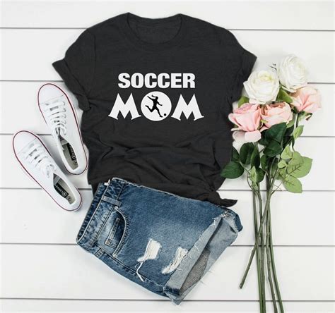 Soccer Mom T Shirt Female Soccer Mother Coach Woman Football Etsy