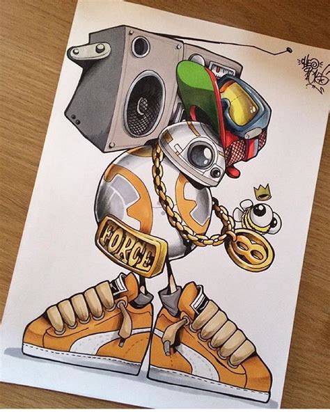 Funny Twist On Bb8 Work By Cheograff With Images Graffiti Artwork
