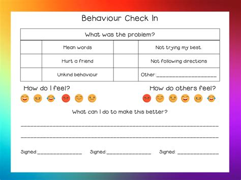 Mash Class Level Free Download Behaviour Reflection Sheet