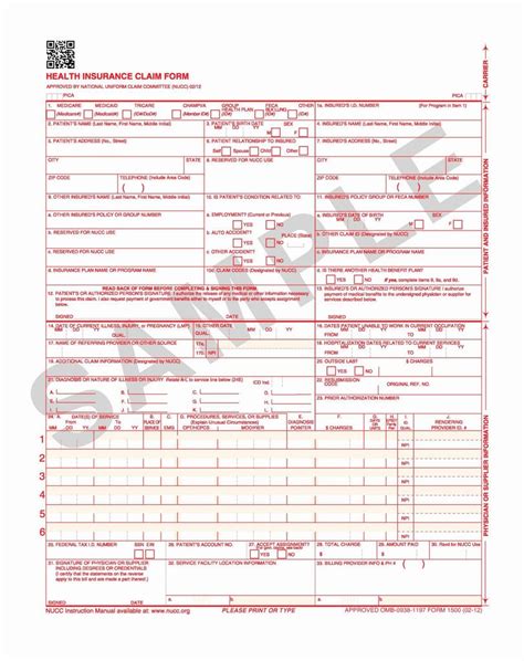 Cms 1500 Form Free Printable Printable Forms Free Online