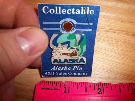 Alaska Pin Collectable Alaska Cabin Scene Tie Tac Lapel Pin Never