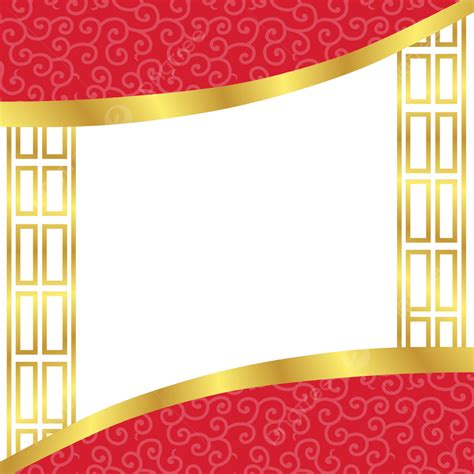 Marco De Tema De Año Nuevo Chino Con Borde Dorado De Lujo Png Borde