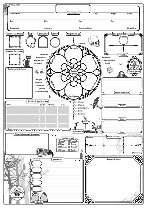 Spooky Character Sheet By Udresdenmurphy Rravenloft