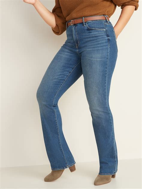 High Waisted Kicker Boot Cut Jeans For Women Old Navy