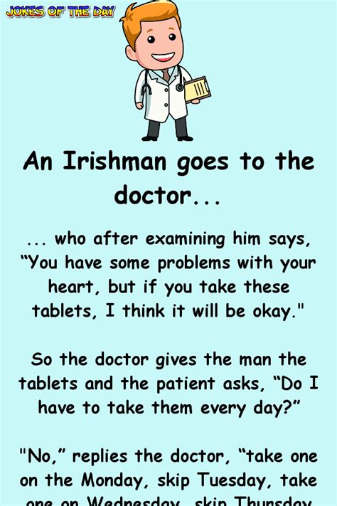 An Irishman Goes To The Doctor Jokes Of The Day Clean Funny Jokes