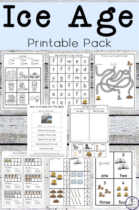 Ice Age Printable Pack Simple Living Creative Learning