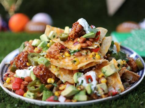 loaded barbecue chicken nachos recipe food network kitchen food network