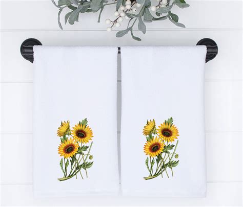 Yellow Daisy Hand Towels Yellow Flower Towel Set Ultra Plush Etsy