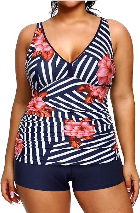 Amazon Com Yonique Womens Plus Size Swimsuits With Shorts Tummy