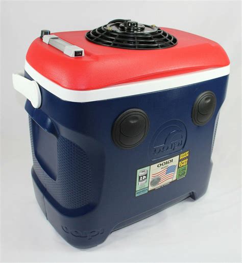 The cooler itself is lightweight and easy to maneuver at just 33 pounds, and it can amazingly hold up to 40 pounds of ice. 12V Portable Air Conditioner cooler 30 Quart 560