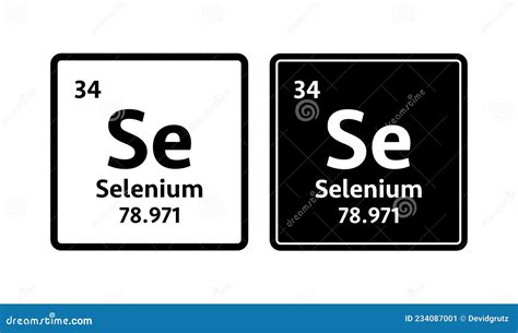 Selenium Symbol Chemical Element Of The Periodic Table Stock Vector