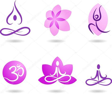 Un Conjunto De Iconos Y Símbolos De La Yoga Y La Meditación Yoga Logo
