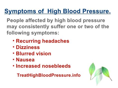 High blood pressure symptoms