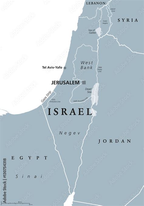 Fototapeta Israel Political Map With Capital Jerusalem And Neighbors