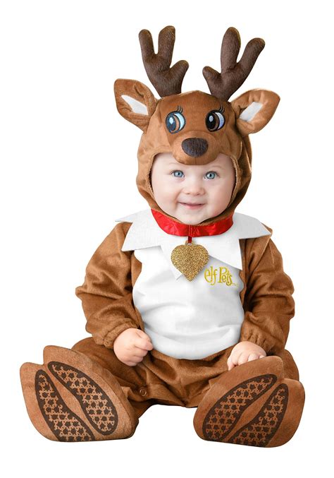 Cozy Deer Halloween Costume Baby 12 24 Bambi Reindeer Fawn W Hood Suit