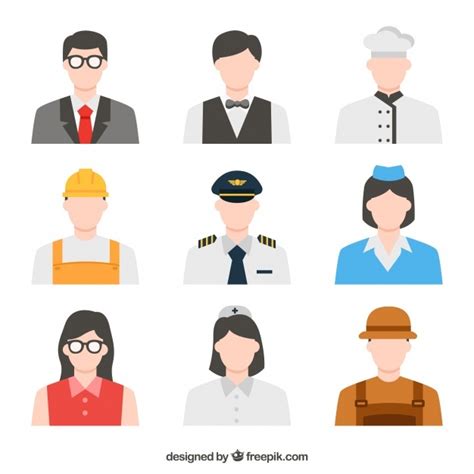 Free Vector Professional Pack Of Workers Avatars