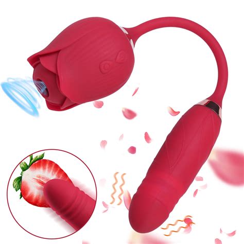 Rose Clit G Spot Vibrator Oral Sucking Thrusting Dildo Bullet Sex Toys For Women Ebay