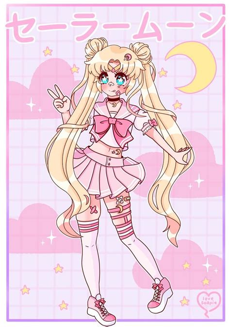 Kawaii Pastel Pink Aesthetic Sailor Moon Art Print Etsy Sailor Moon